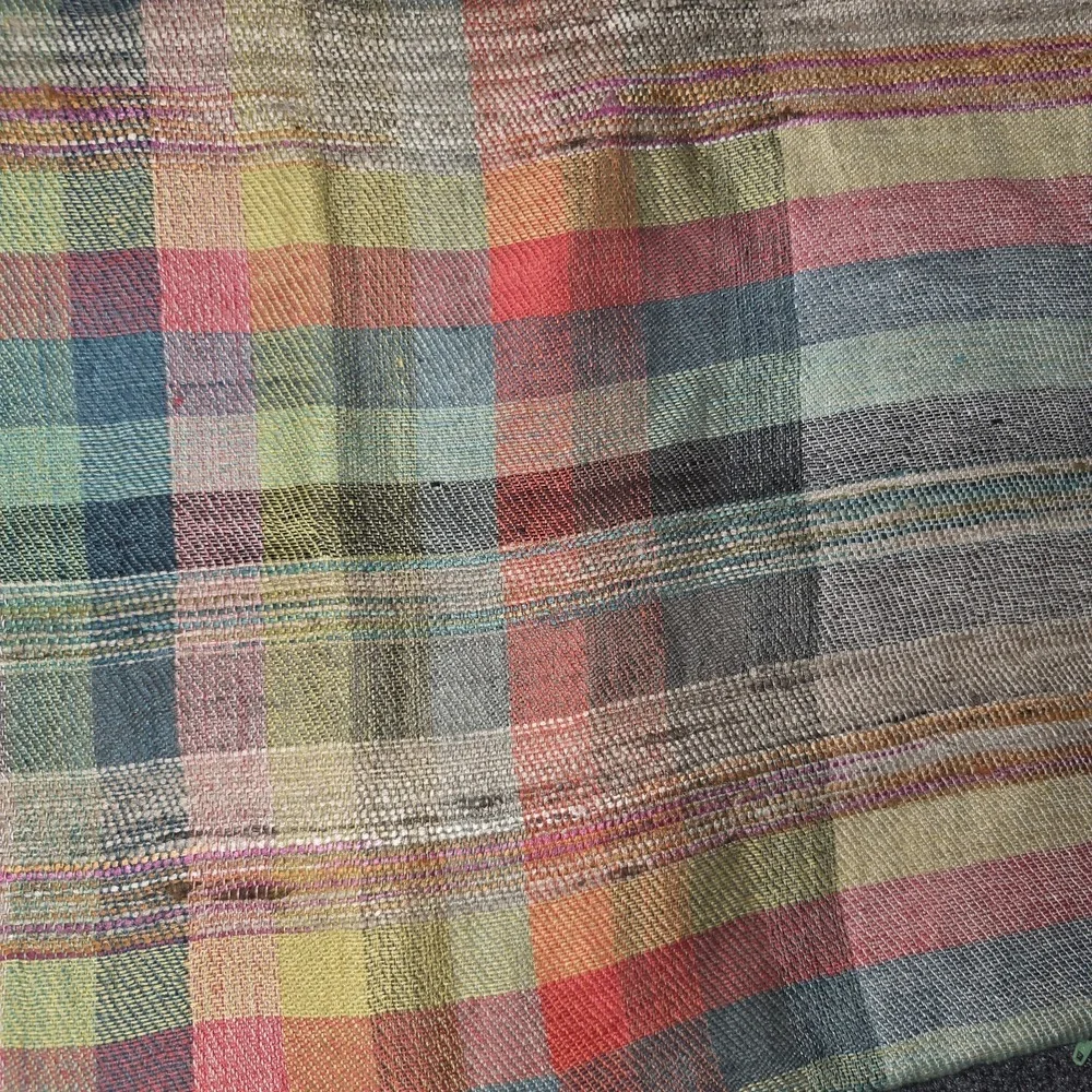 Crate and Barrel Calera Throw Pillow Cover Linen Silk Cotton 22x15 in Multicolor
